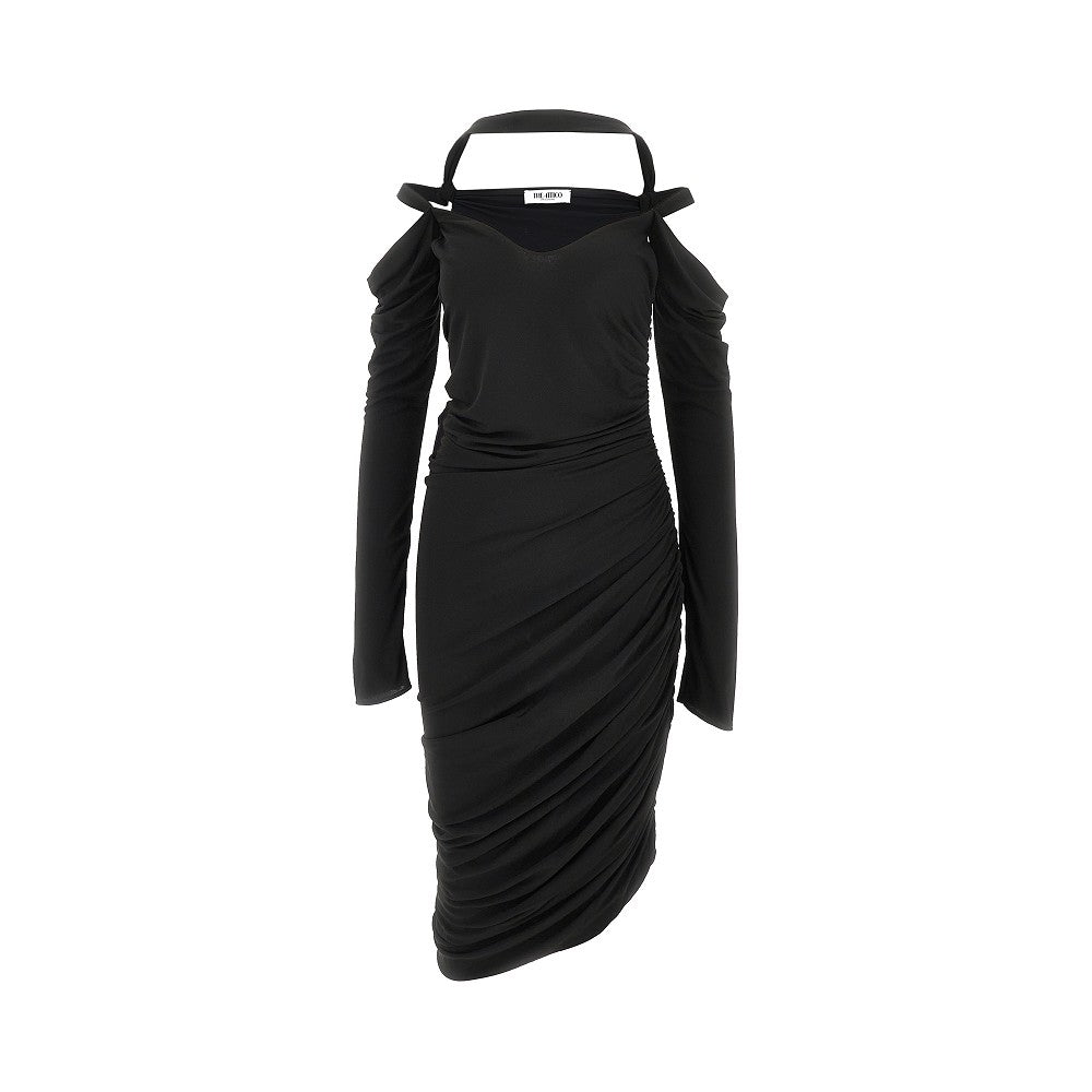 Draped viscose midi dress
