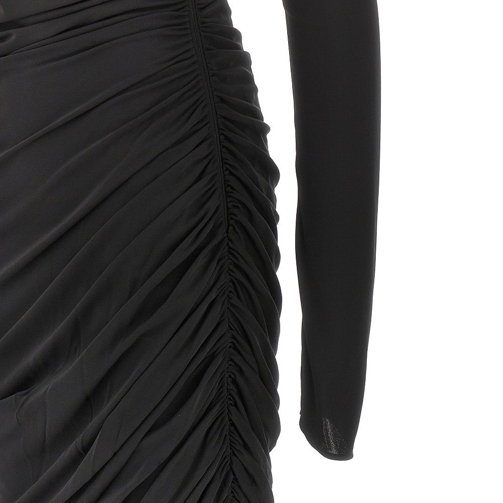 Draped viscose midi dress