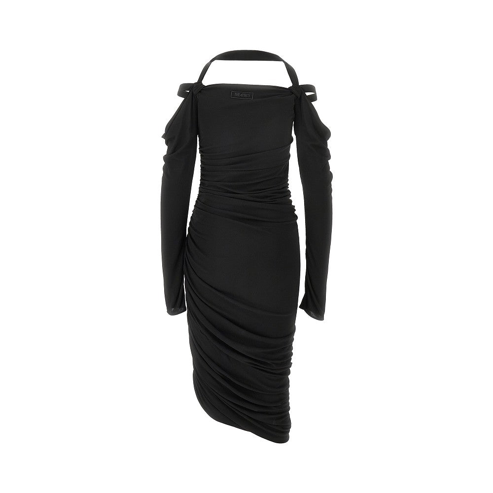 Draped viscose midi dress