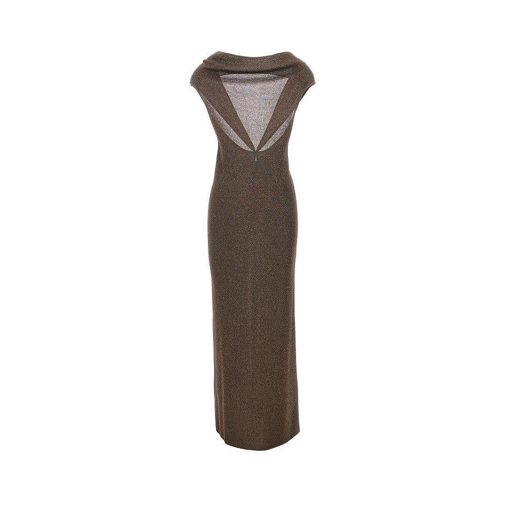 Abito lungo in maglia lurex