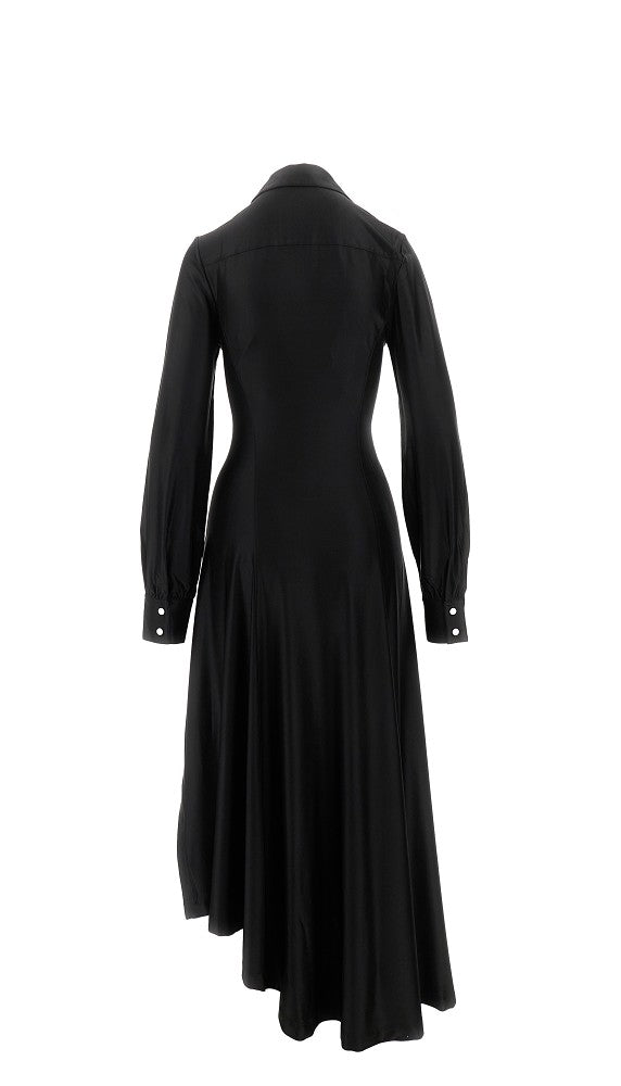 Stretch viscose draped midi dress