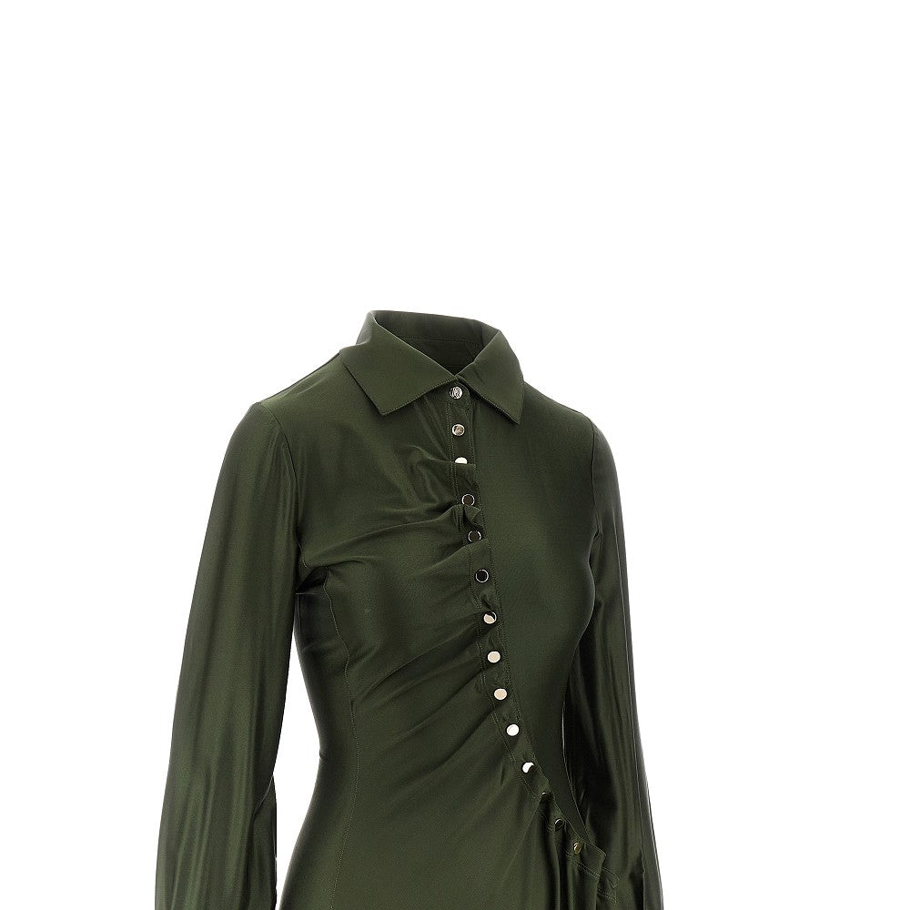 Stretch viscose draped mini dress