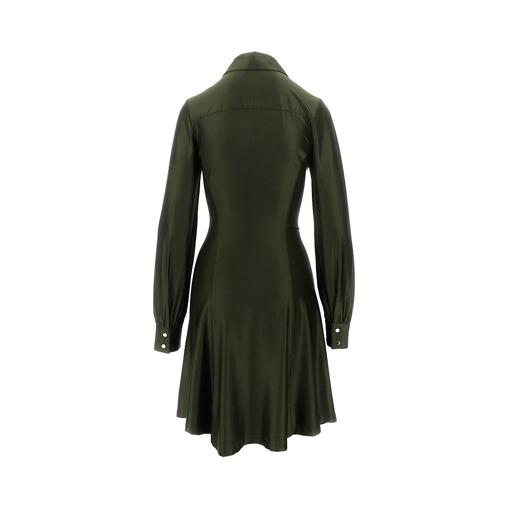 Stretch viscose draped mini dress