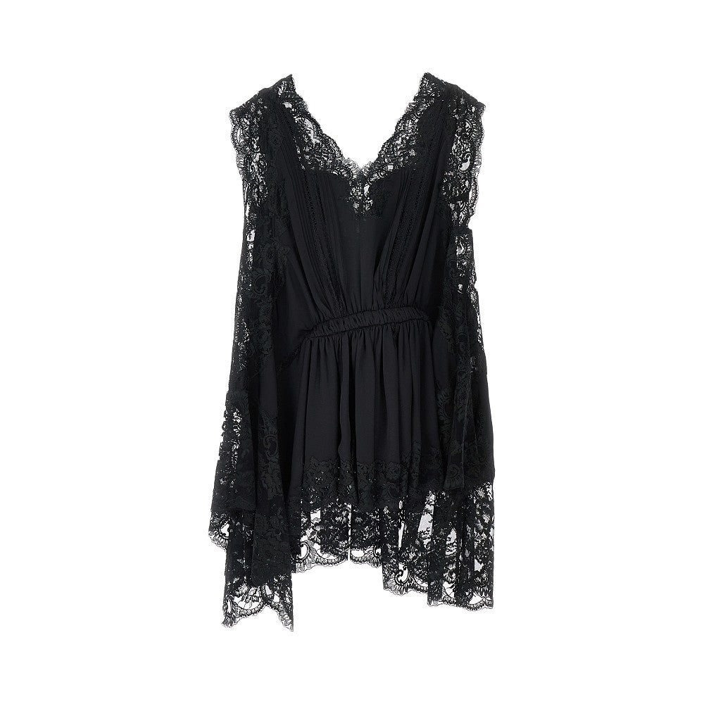 Mini abito in satin e pizzo