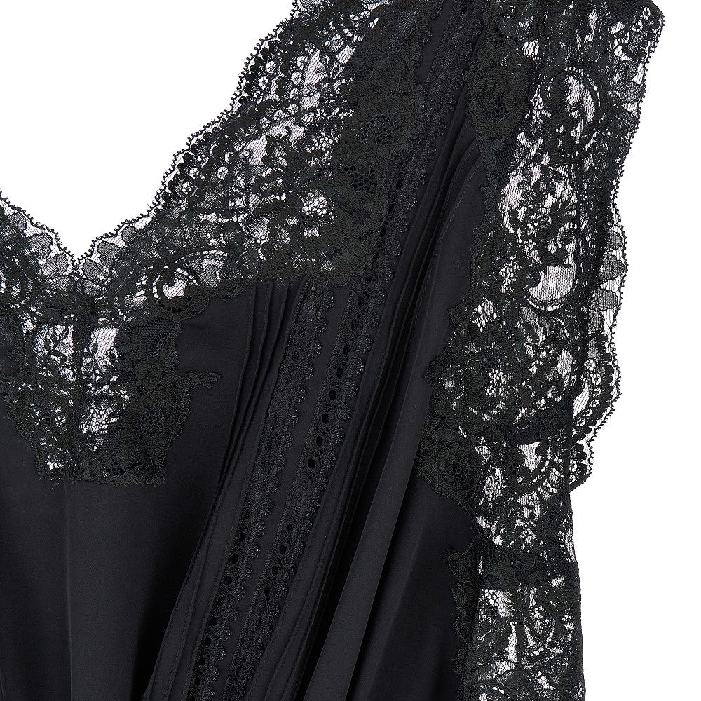 Mini abito in satin e pizzo
