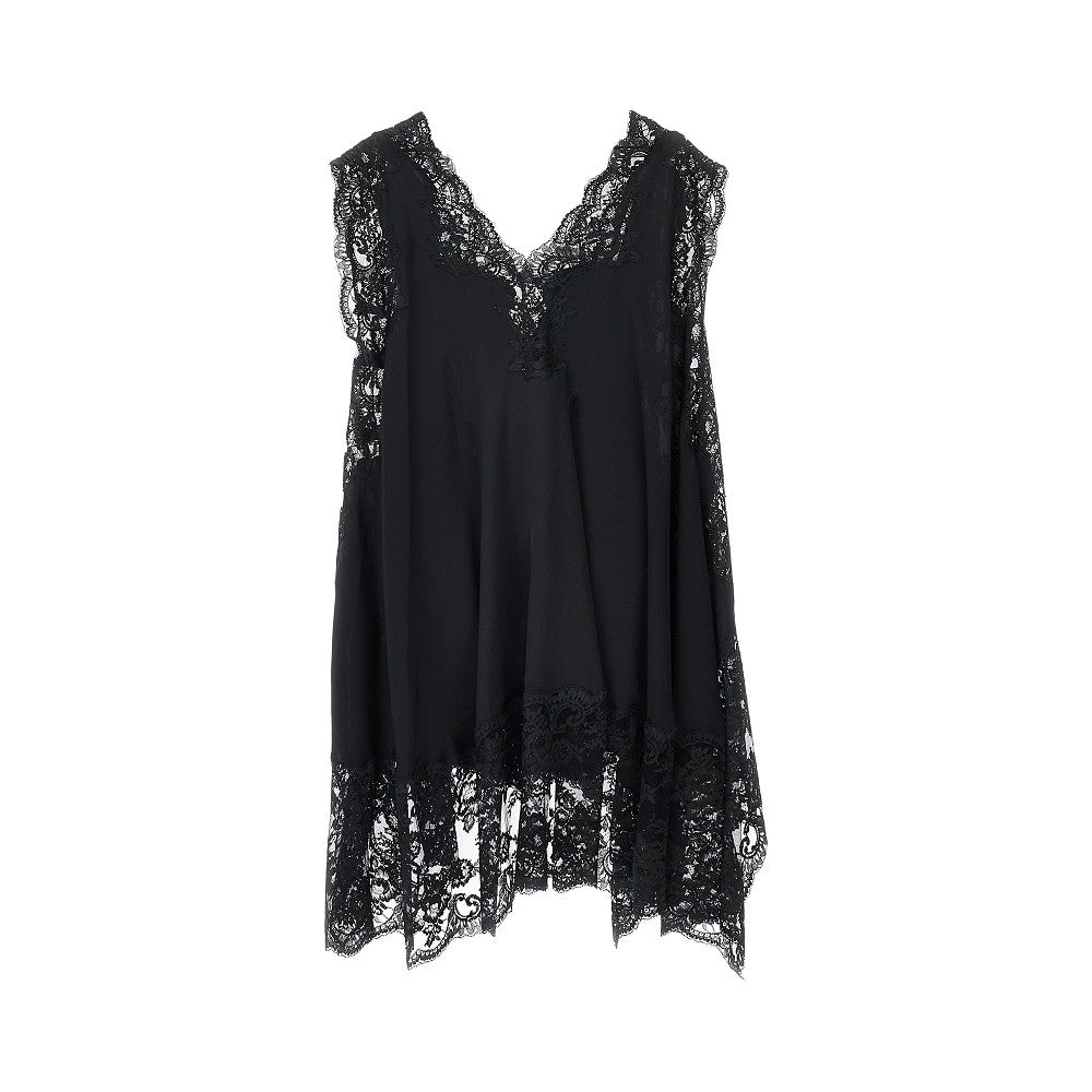 Mini abito in satin e pizzo
