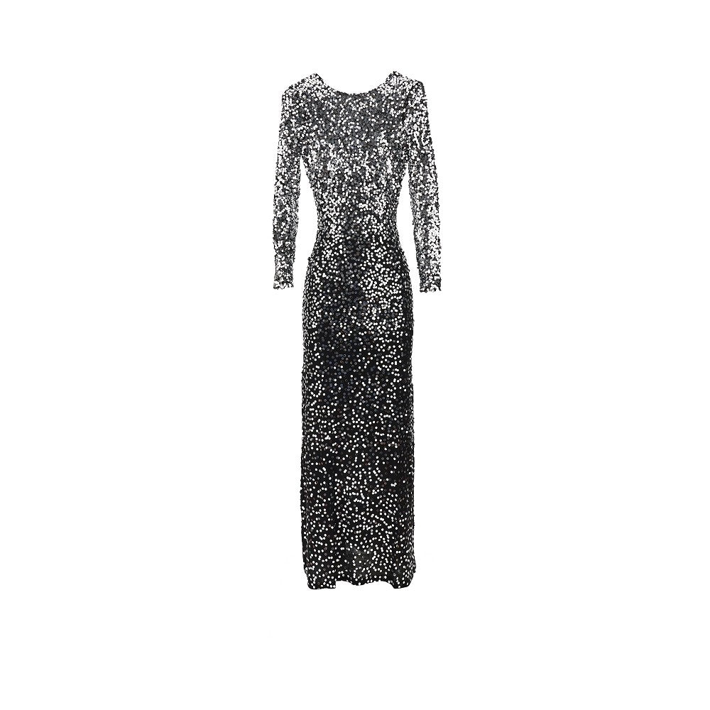 Abito lungo in jersey con paillettes