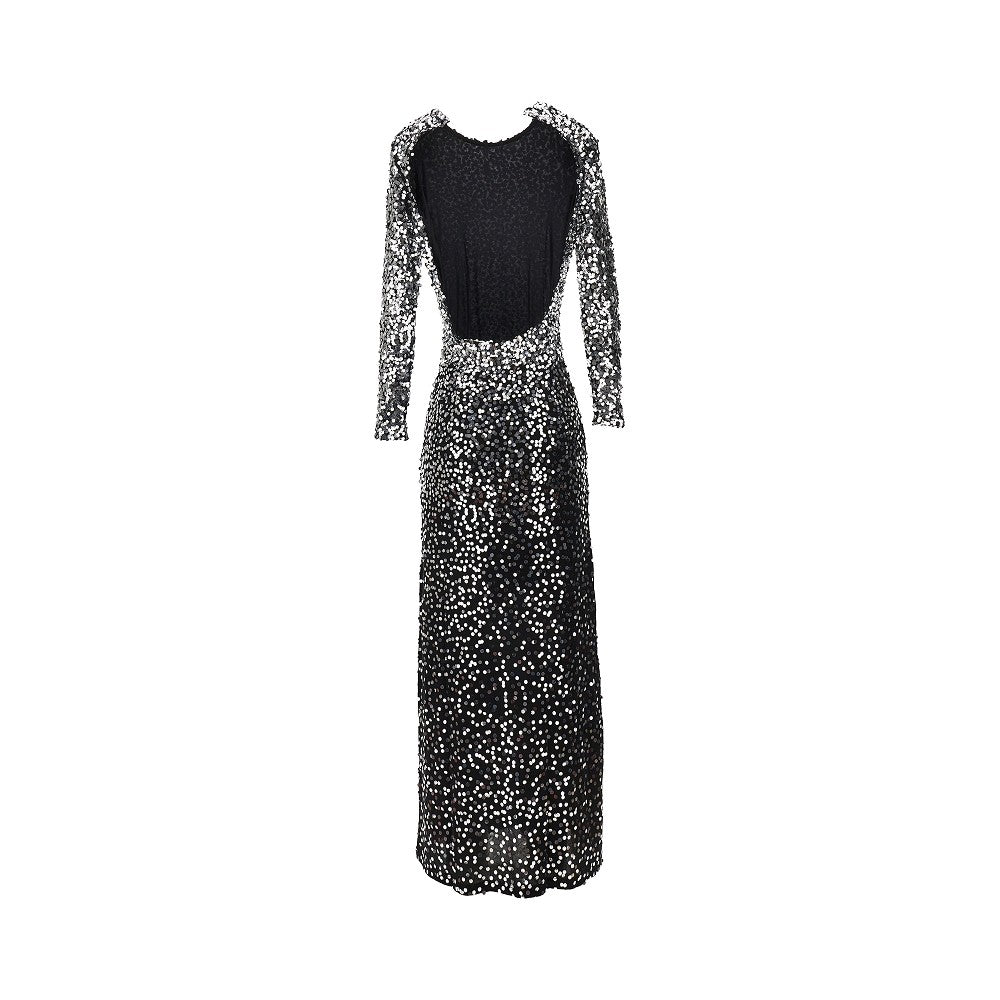 Abito lungo in jersey con paillettes