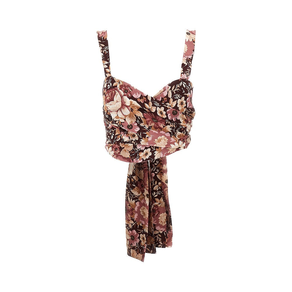 Floral crepe de chine top