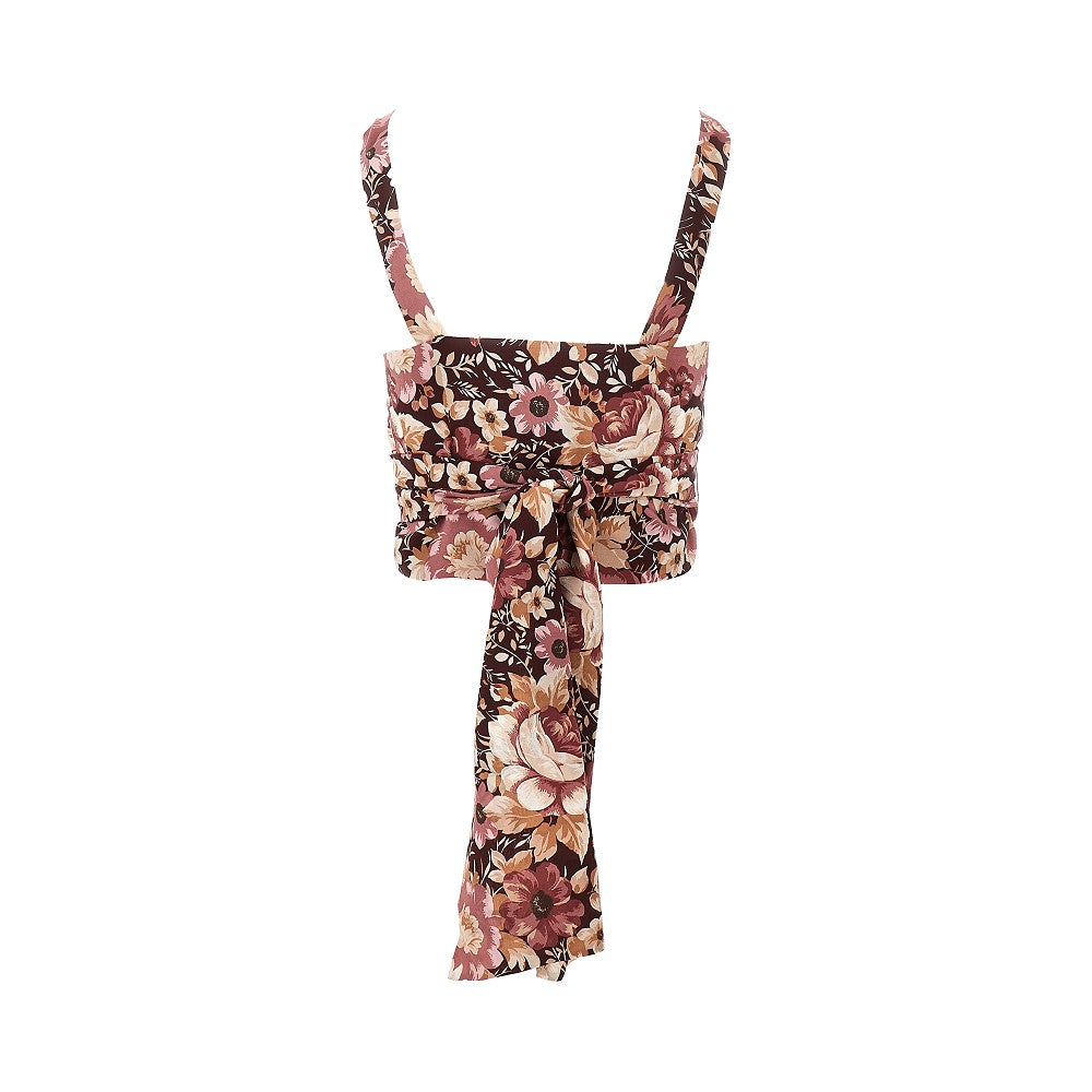 Floral crepe de chine top