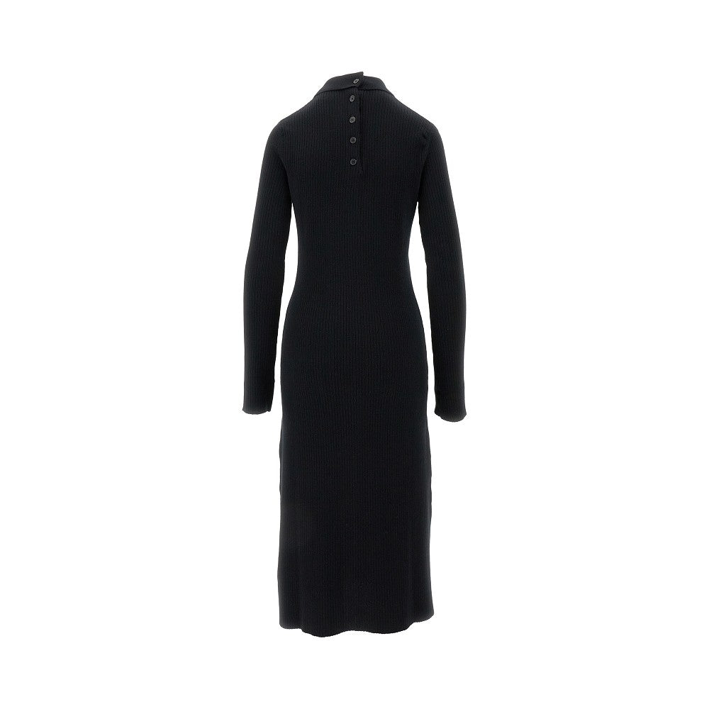 Multi-button knitted midi dress