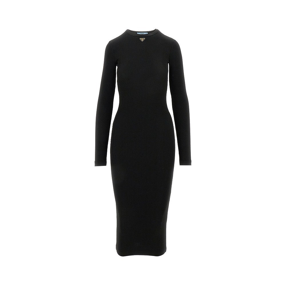 Ribbed jersey midi dress