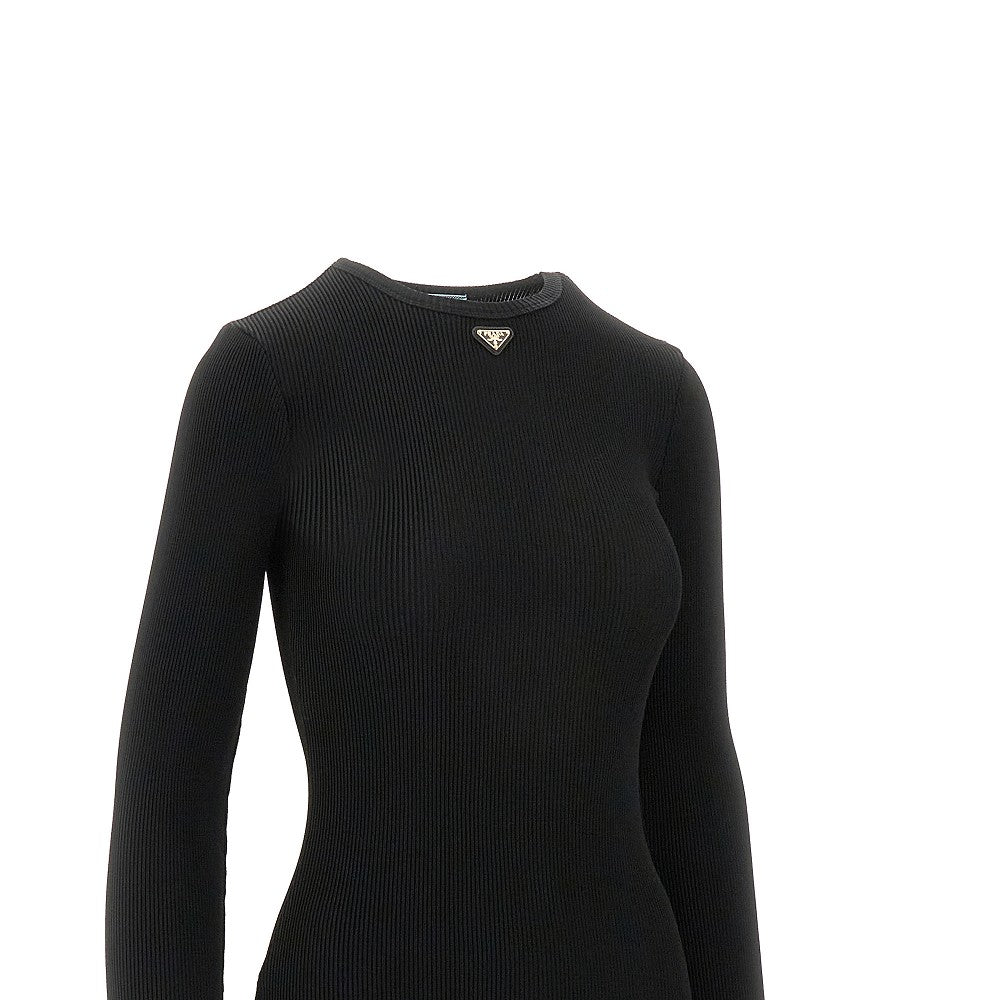 Ribbed jersey midi dress
