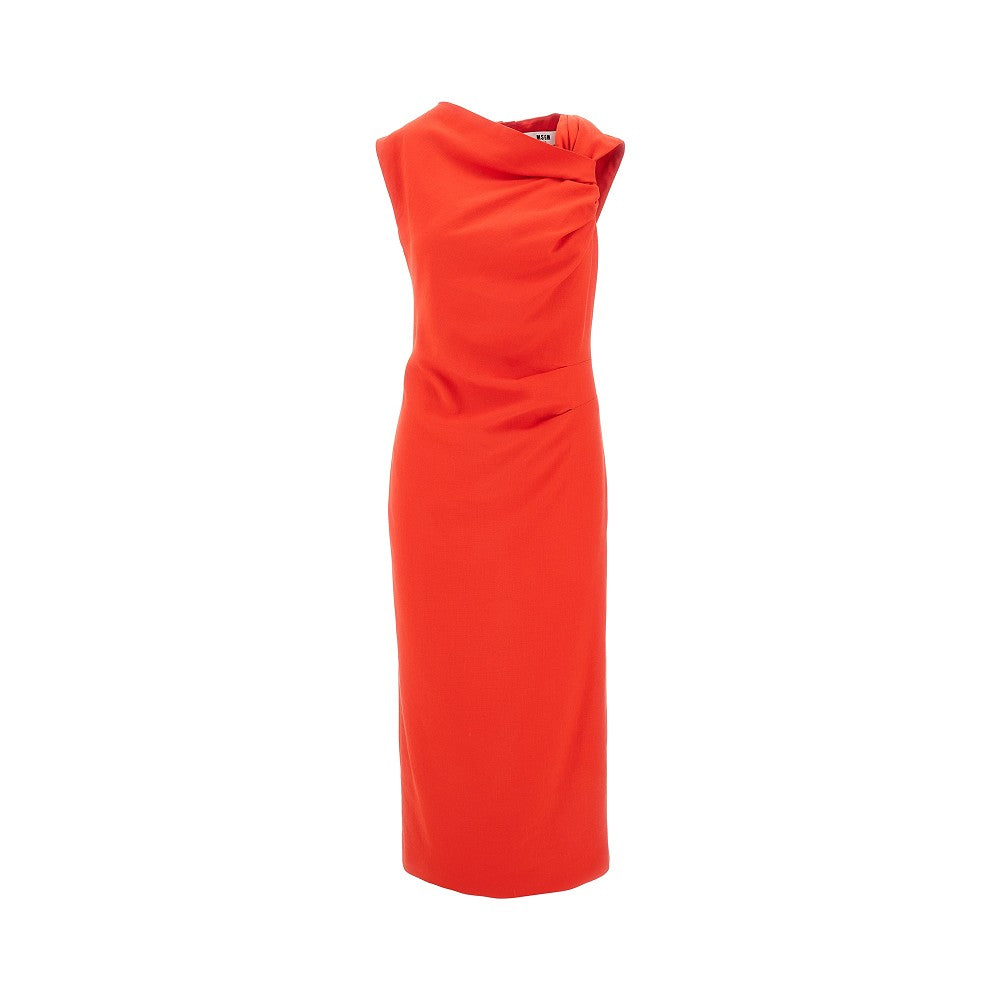 Canvas draped midi dress