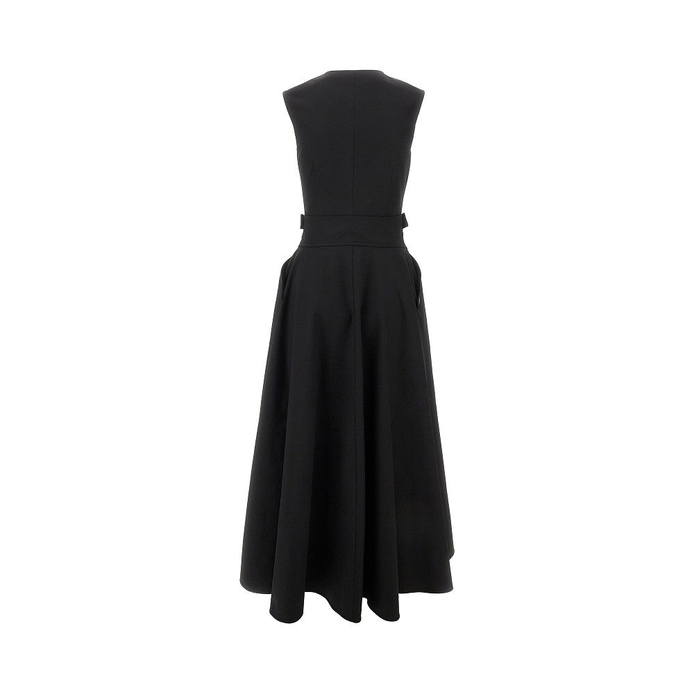 Abito midi in gabardine