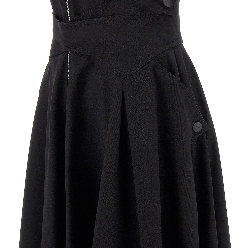 Abito midi in gabardine