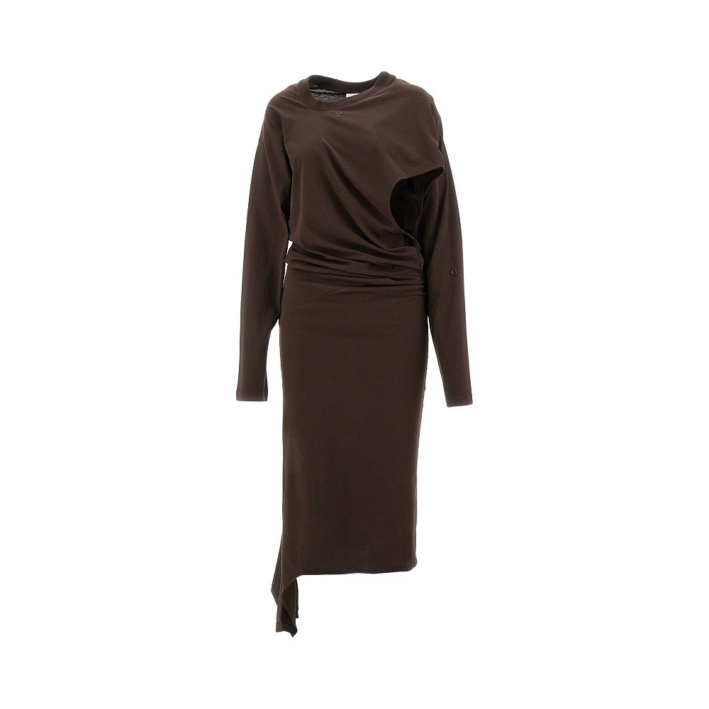 Asymmetrical midi jersey dress