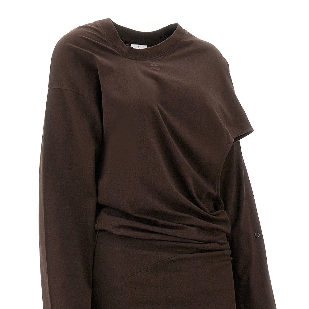 Asymmetrical midi jersey dress