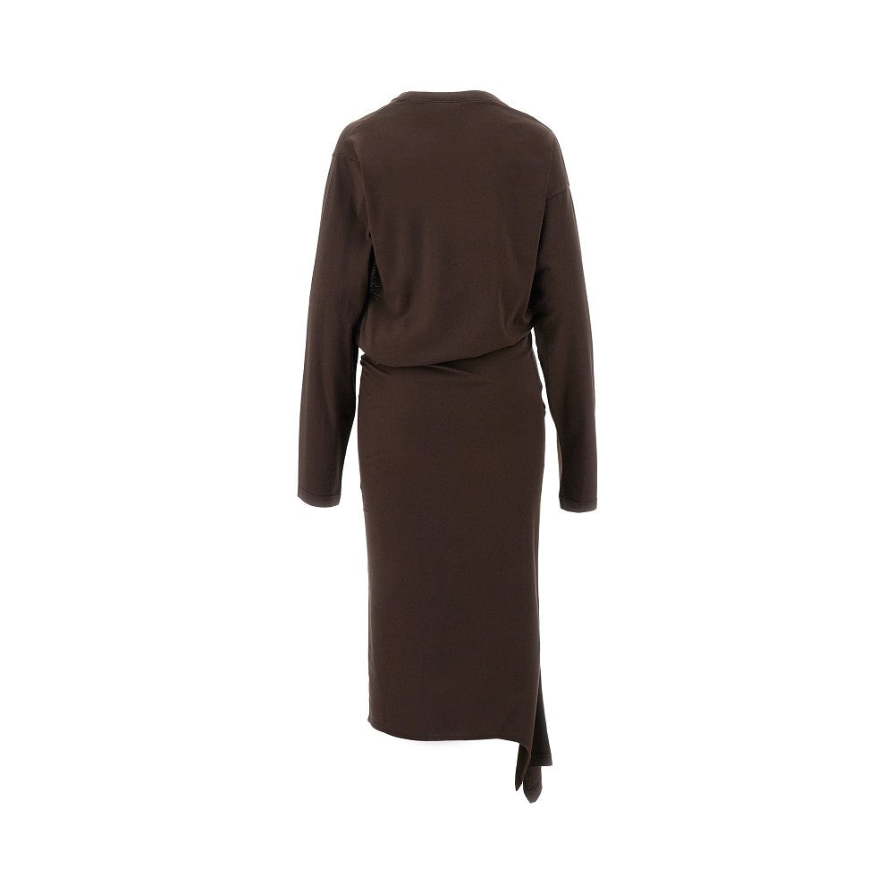 Asymmetrical midi jersey dress