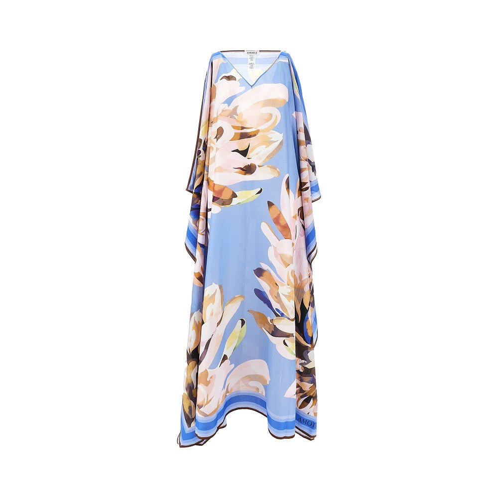 'Jacqueline' cotton and silk kaftan