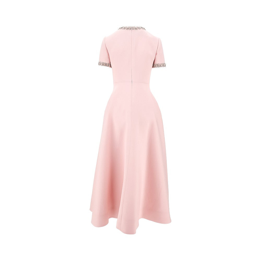 Abito midi in Crepe Couture con cristalli