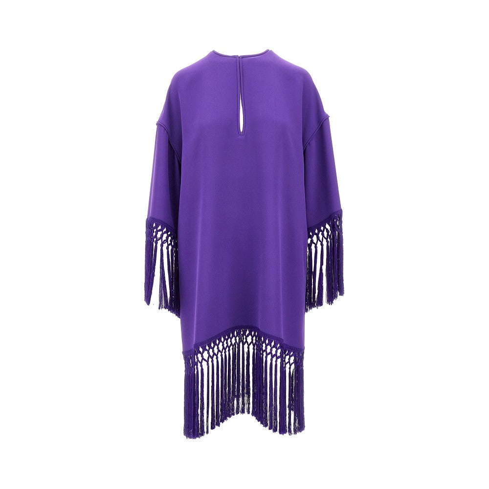 Cady Couture dress with fringed trims