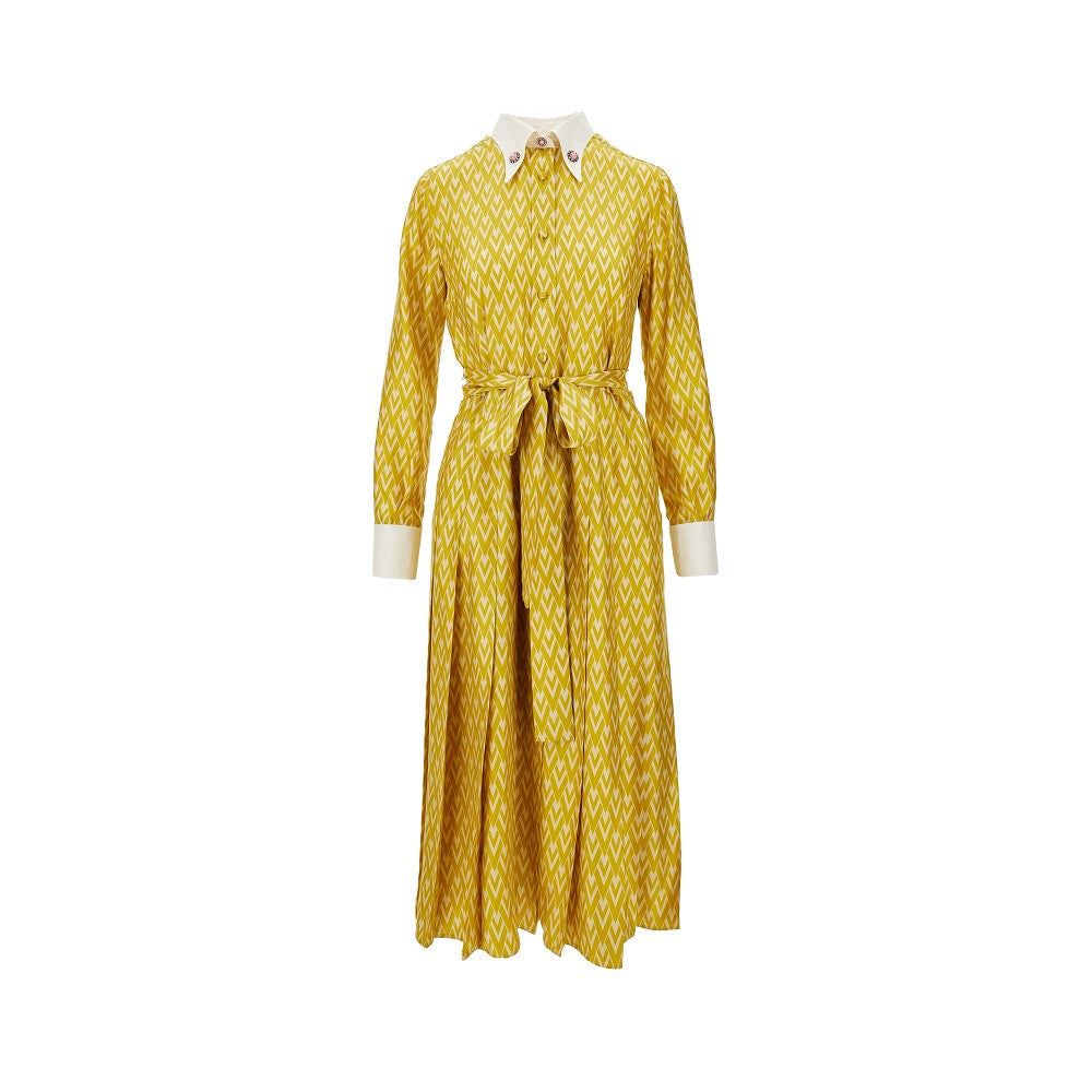 'Toute la V' silk shirt dress