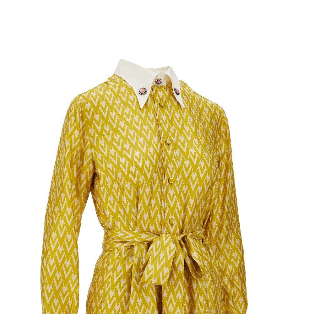 'Toute la V' silk shirt dress