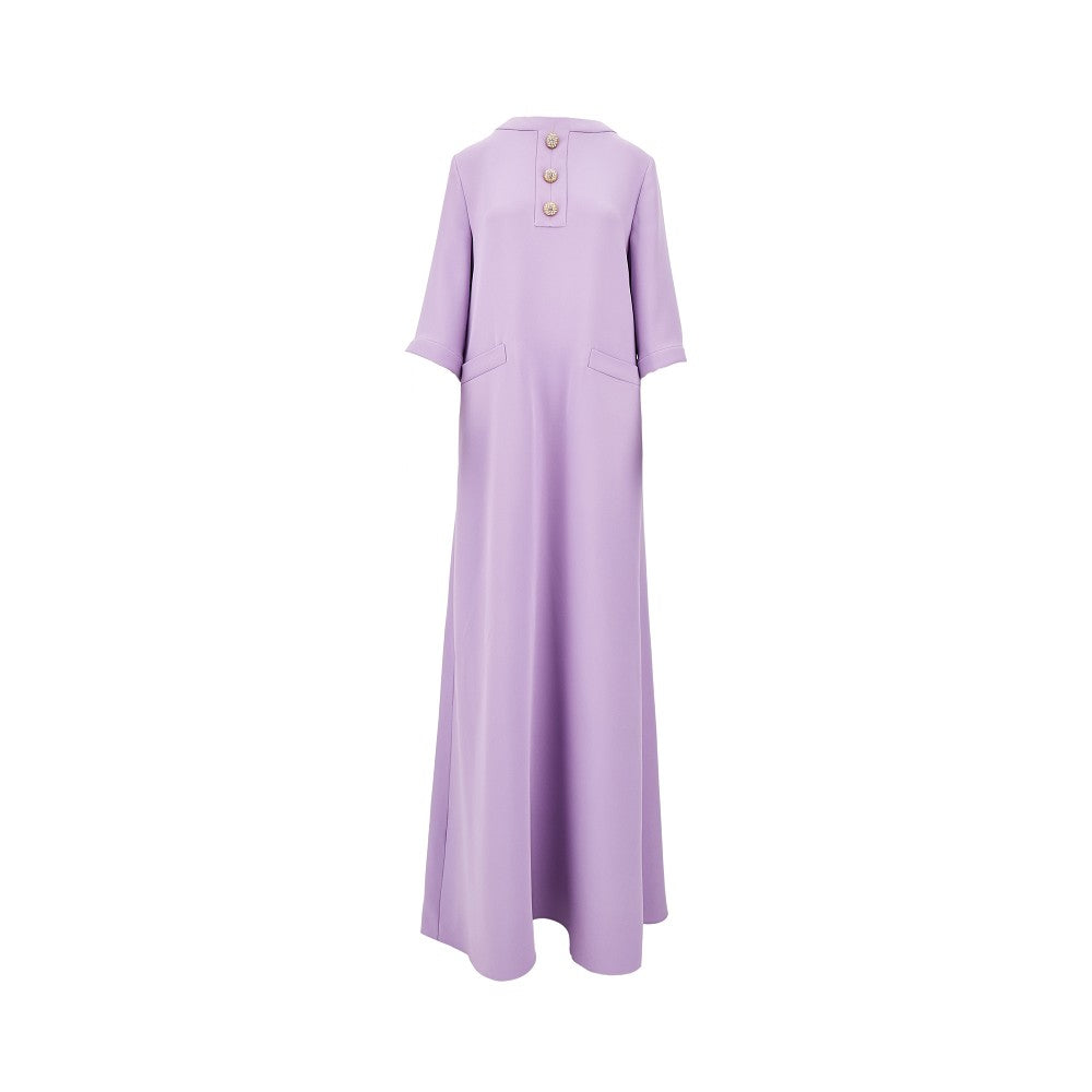 Cady long dress with jewelled buttons