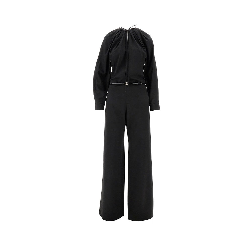 Jumpsuit in lana con cintura