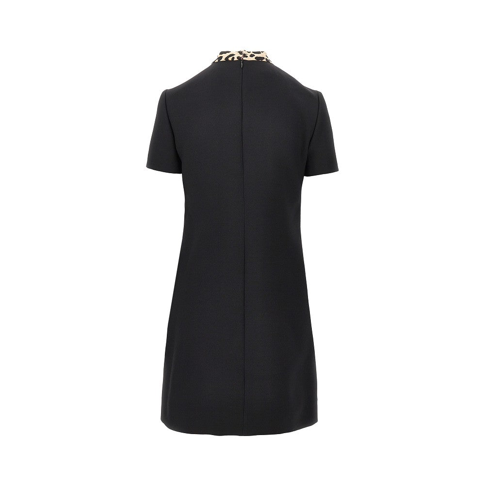 Abito in Crepe Couture con fiocco Animalier