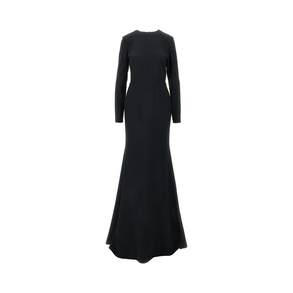 Maxi abito open-back in crepe