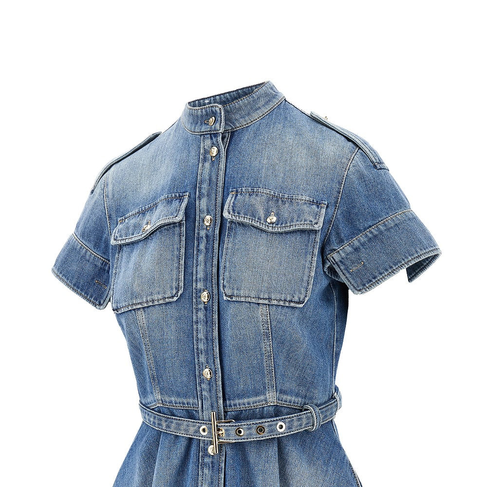 Mini abito chemisier in denim