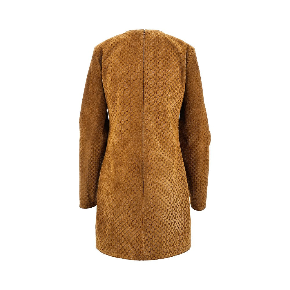Mini abito in suede GG con Morsetti