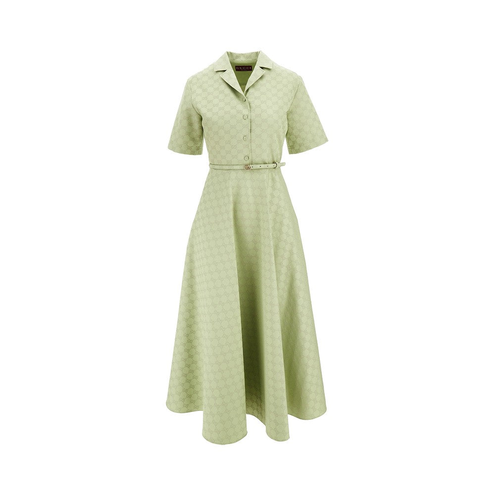 GG jacquard gabardine midi dress