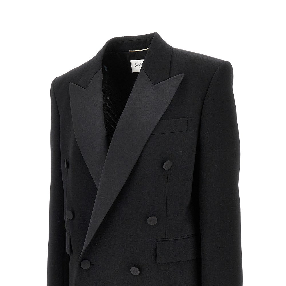 Grain de poudre double-breasted tuxedo jacket