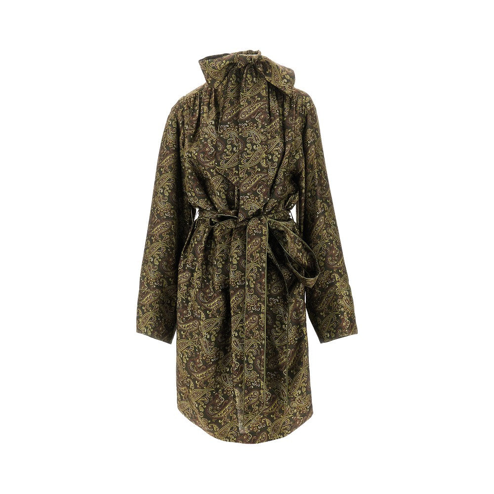Paisley print silk mini dress