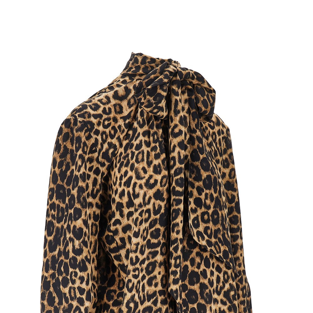 Mini abito in seta animalier