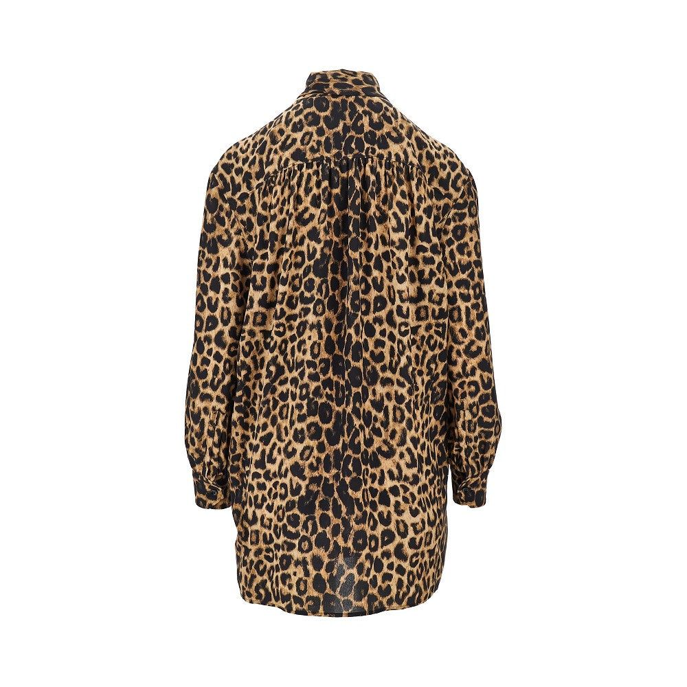 Mini abito in seta animalier