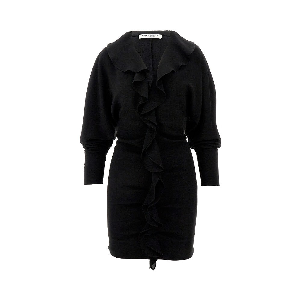 Ruffled crepe cady mini dress