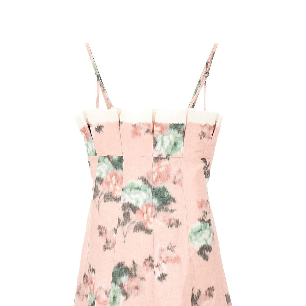 Floral print taffetà dress