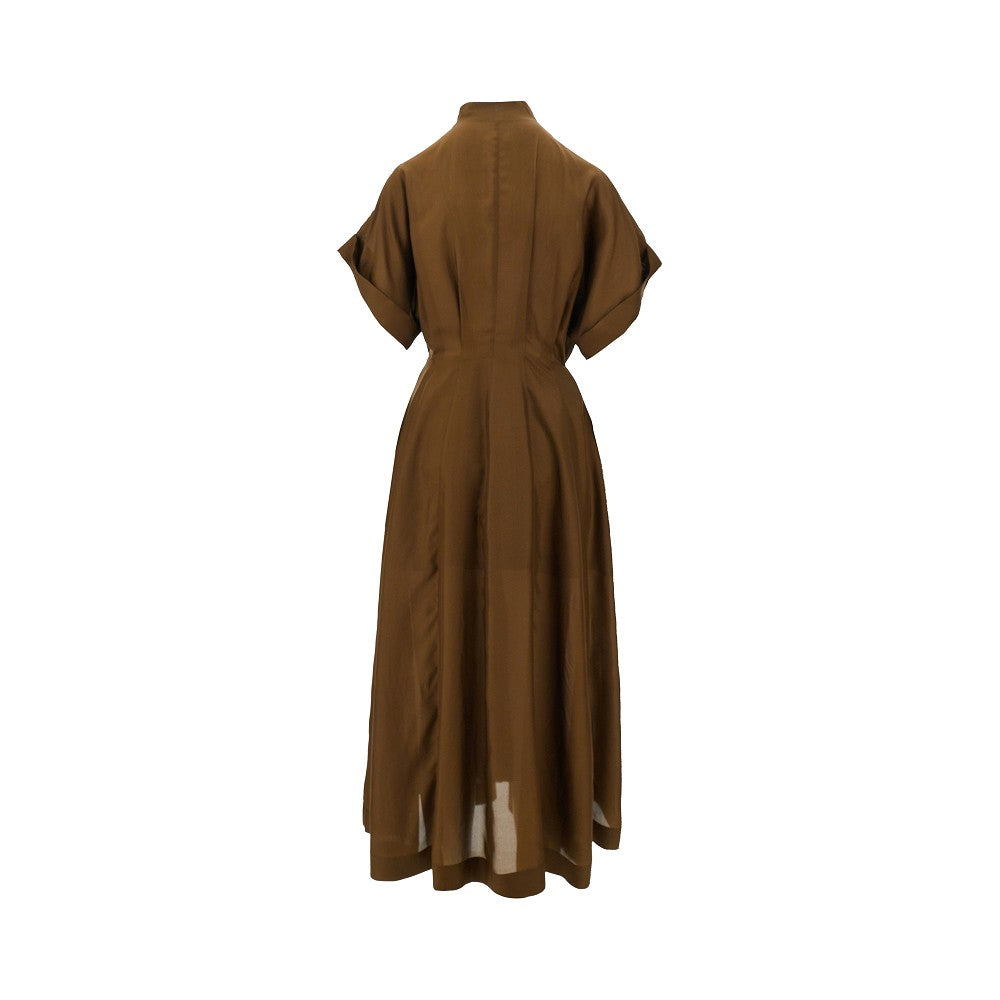 Washed habotai silk midi dress