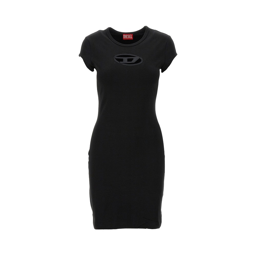 Mini abito in jersey con intarsio Oval D