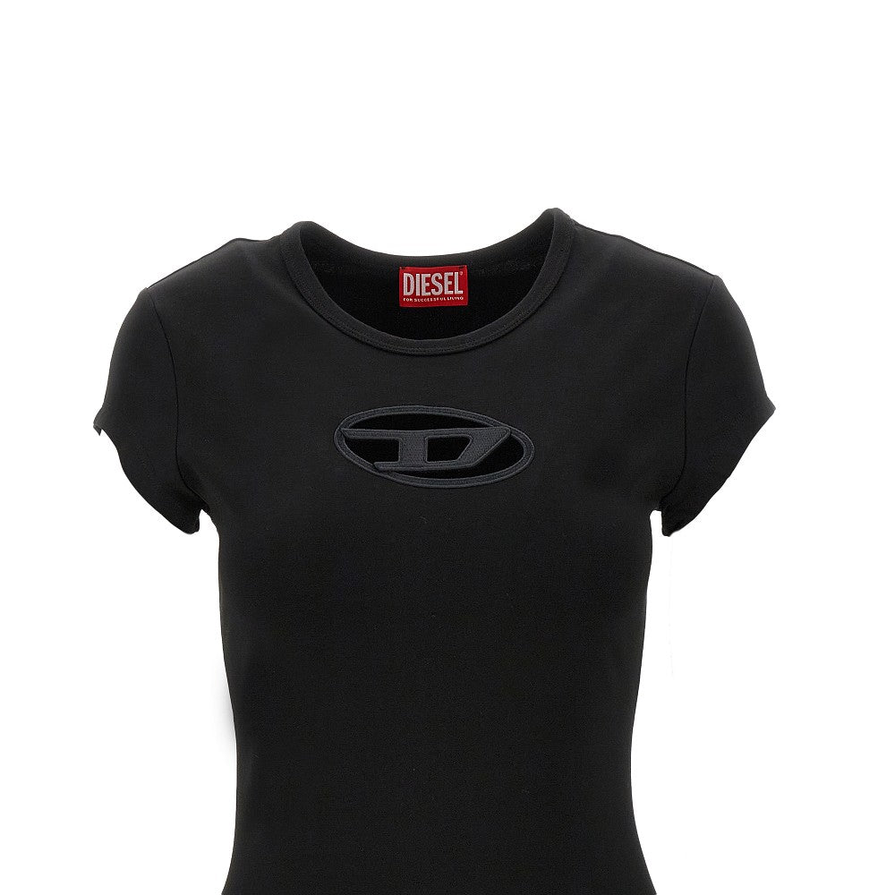 Mini abito in jersey con intarsio Oval D