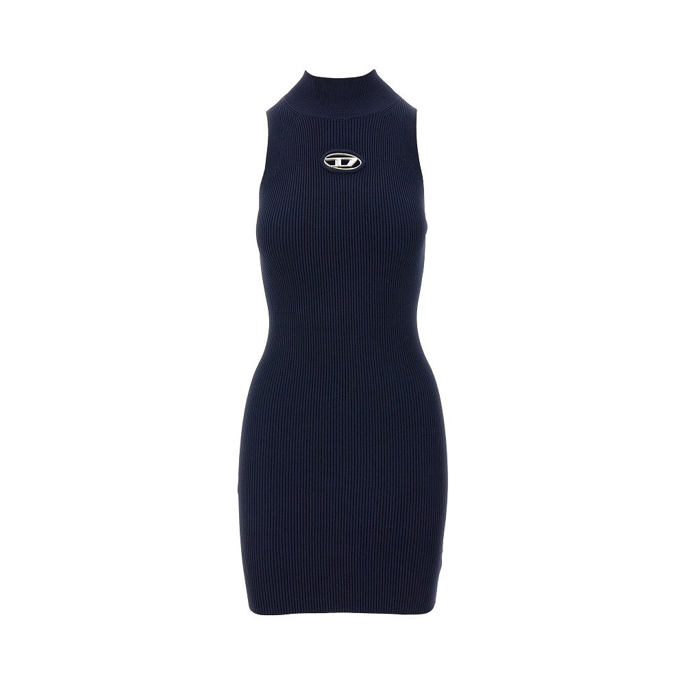 Mini abito in maglia con logo Oval D