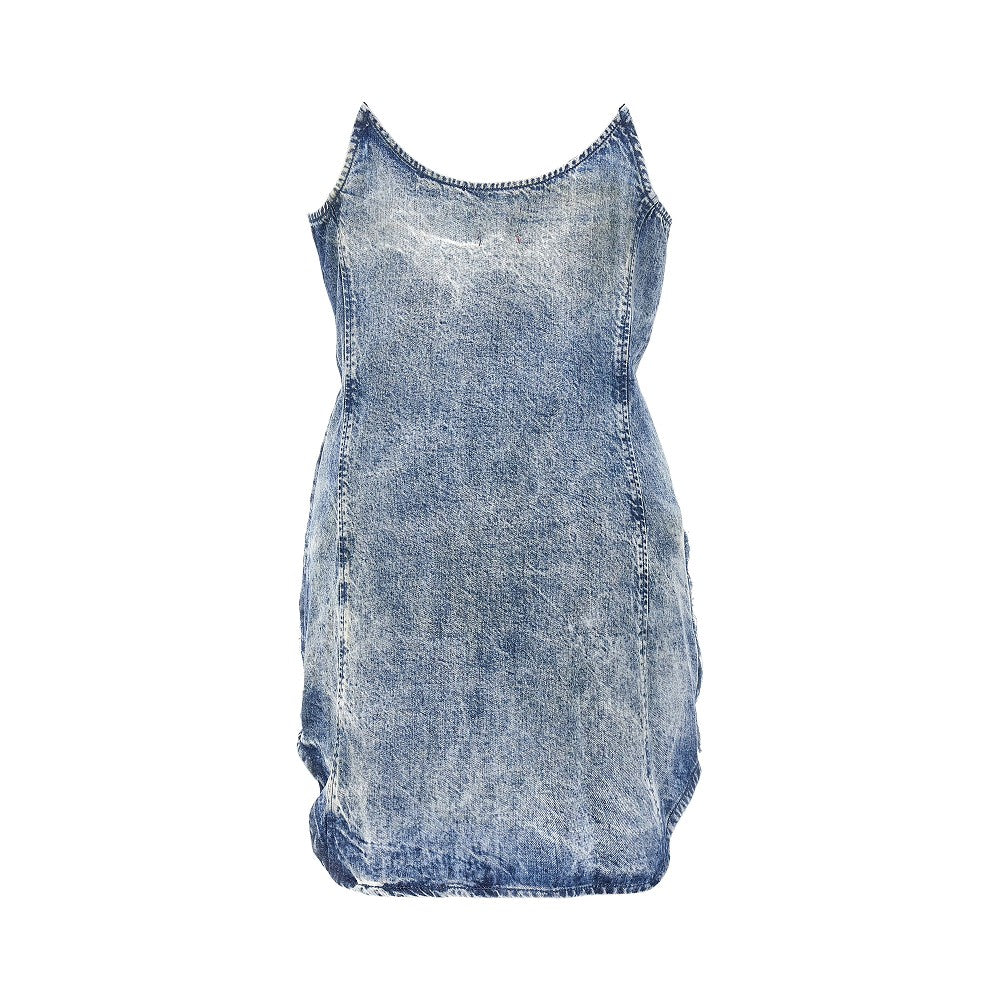 Mini abito in denim Tencel sfrangiato