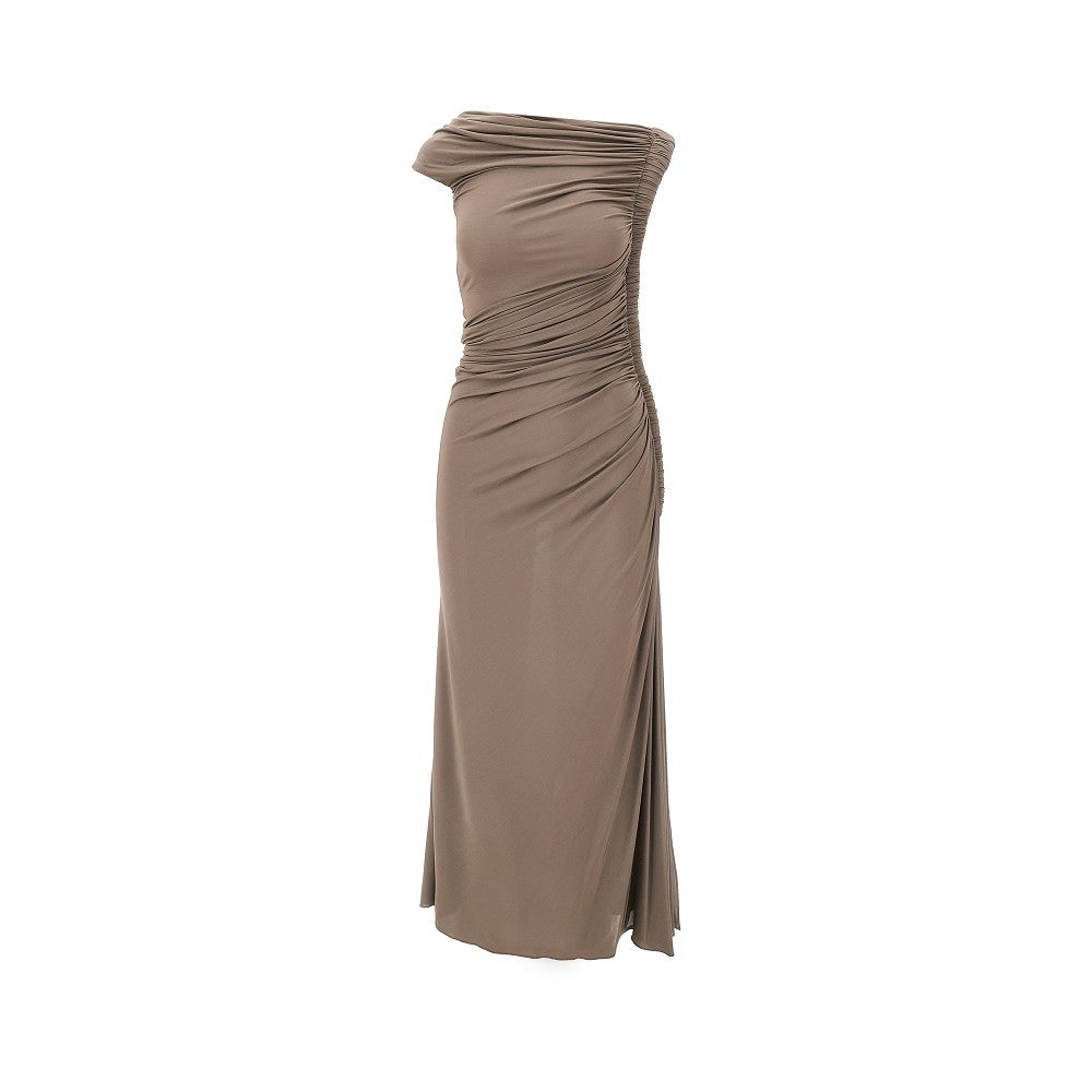 Abito midi in jersey drappeggiato