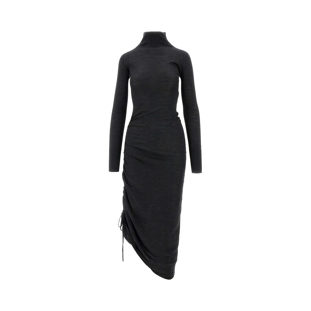 Abito midi drappeggiato in maglia