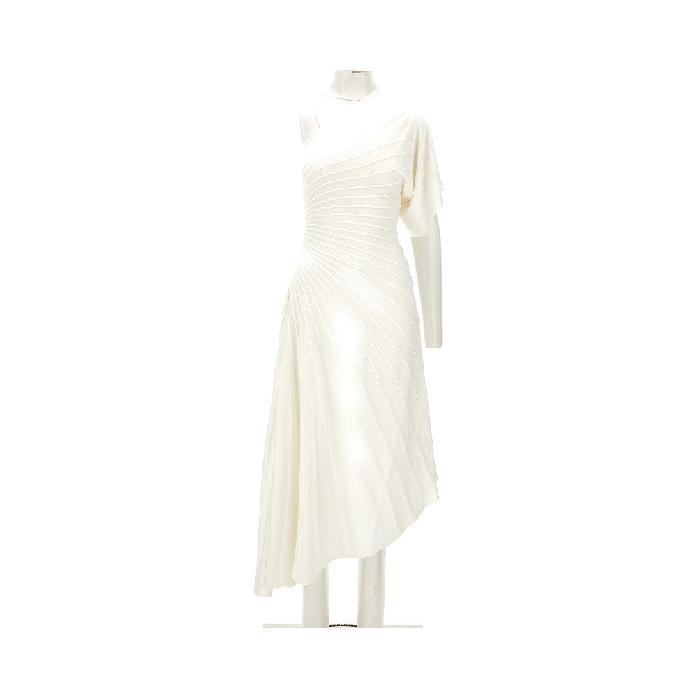 Abito midi asimmetrico in maglia