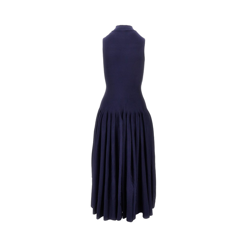 Knitted midi dress with godet